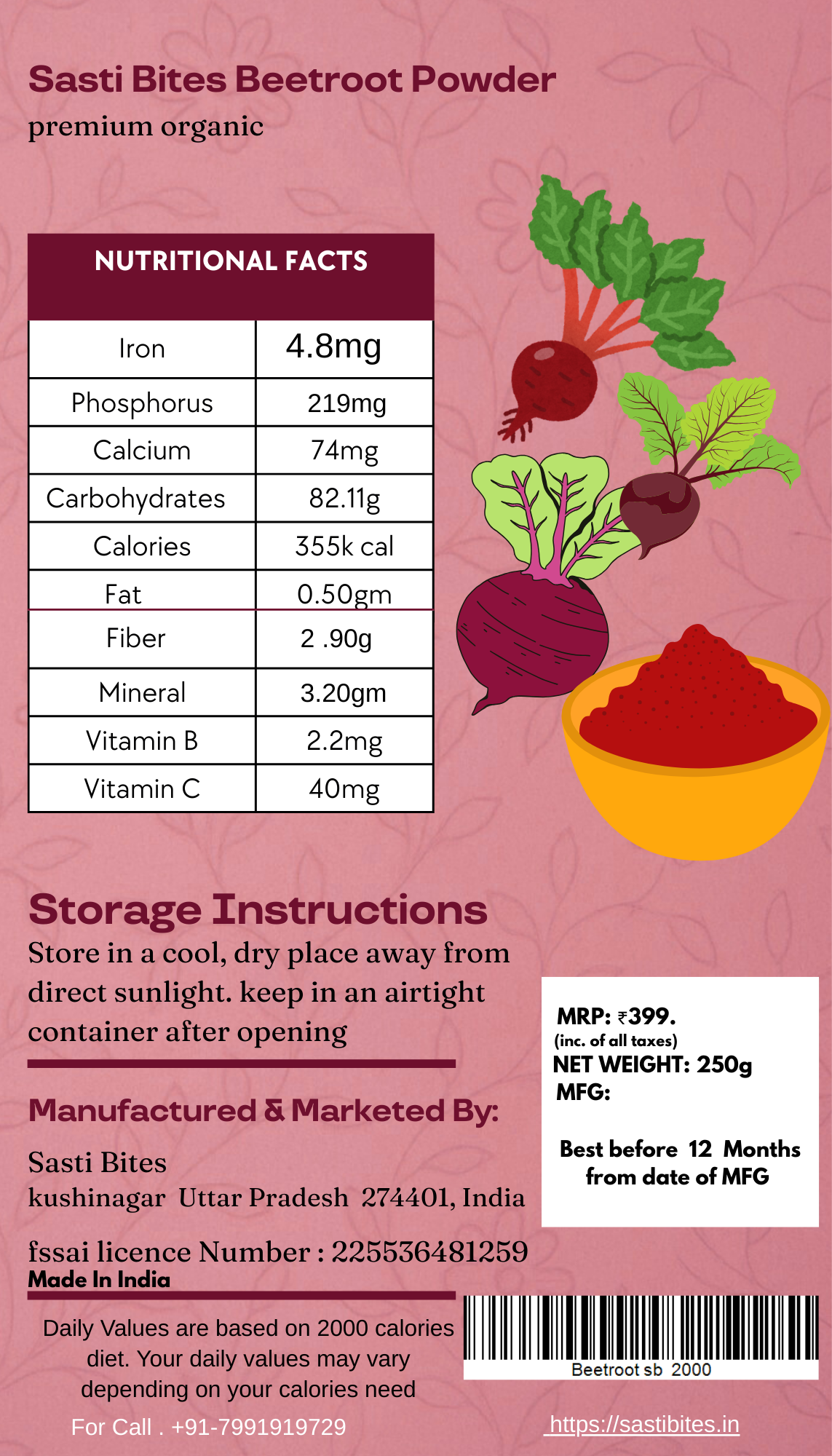 Beetroot Powder Coming soon